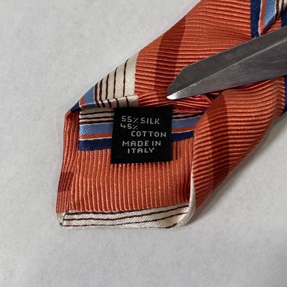 Jos. A. Bank Signature Collection Orange Striped Tie - Picture 6 of 6